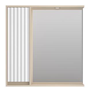 Зеркальный шкаф с подсветкой Brevita Balaton BAL-04080-03-01Л левый 80см белый/бежевый